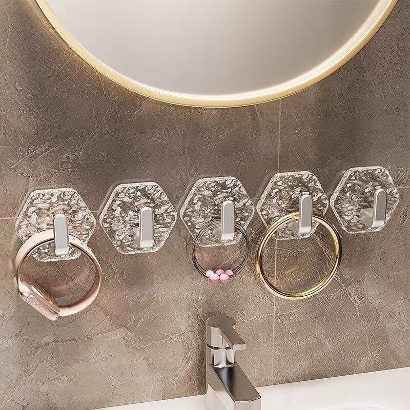 🔥Buy More Save More🔥Heavy-Duty Plastic Self-Adhesive Hexagonal Ripple Hooks