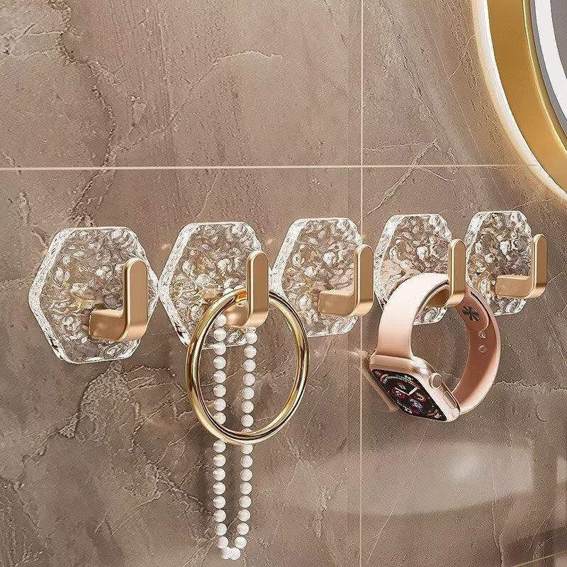 🔥Buy More Save More🔥Heavy-Duty Plastic Self-Adhesive Hexagonal Ripple Hooks