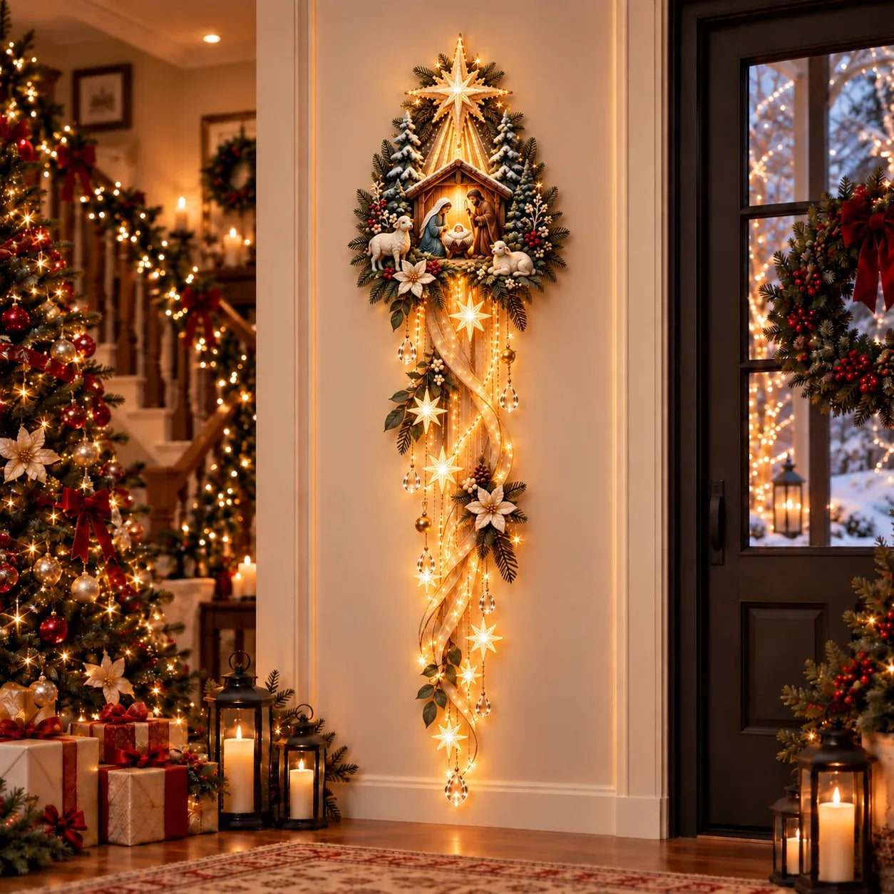 ⏳ Last Day 59% OFF✝️ Nativity Starfall Wall Light | Warm Golden Bethlehem Glow for Christmas Walls & Faith-Filled Homes 🎁