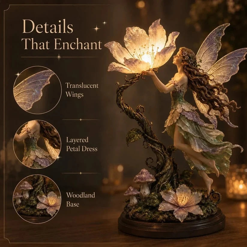 Close detail of fairy lamp wings