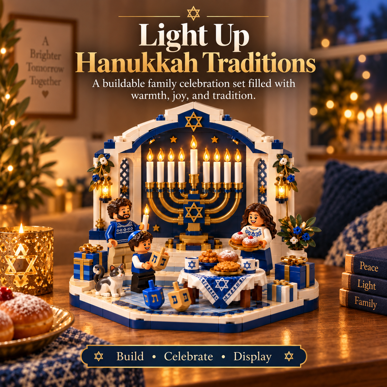 Hanukkah Family Light Building Block Display Set