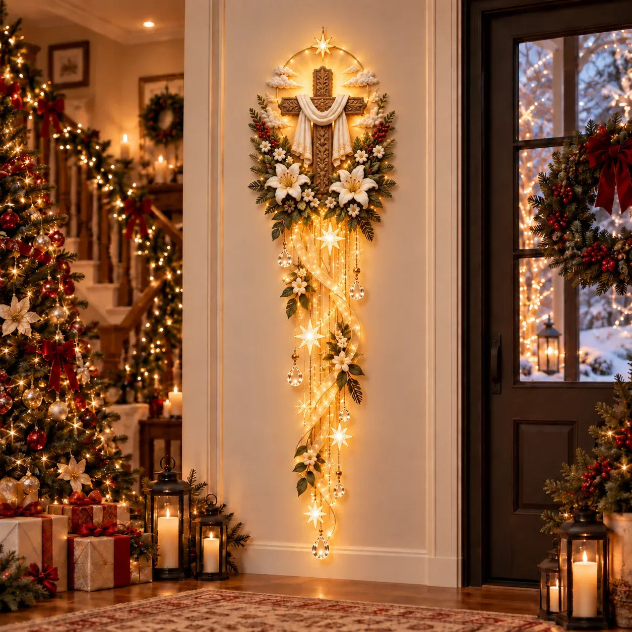 ⏳ Last Day 59% OFF✝️ Nativity Starfall Wall Light | Warm Golden Bethlehem Glow for Christmas Walls & Faith-Filled Homes 🎁