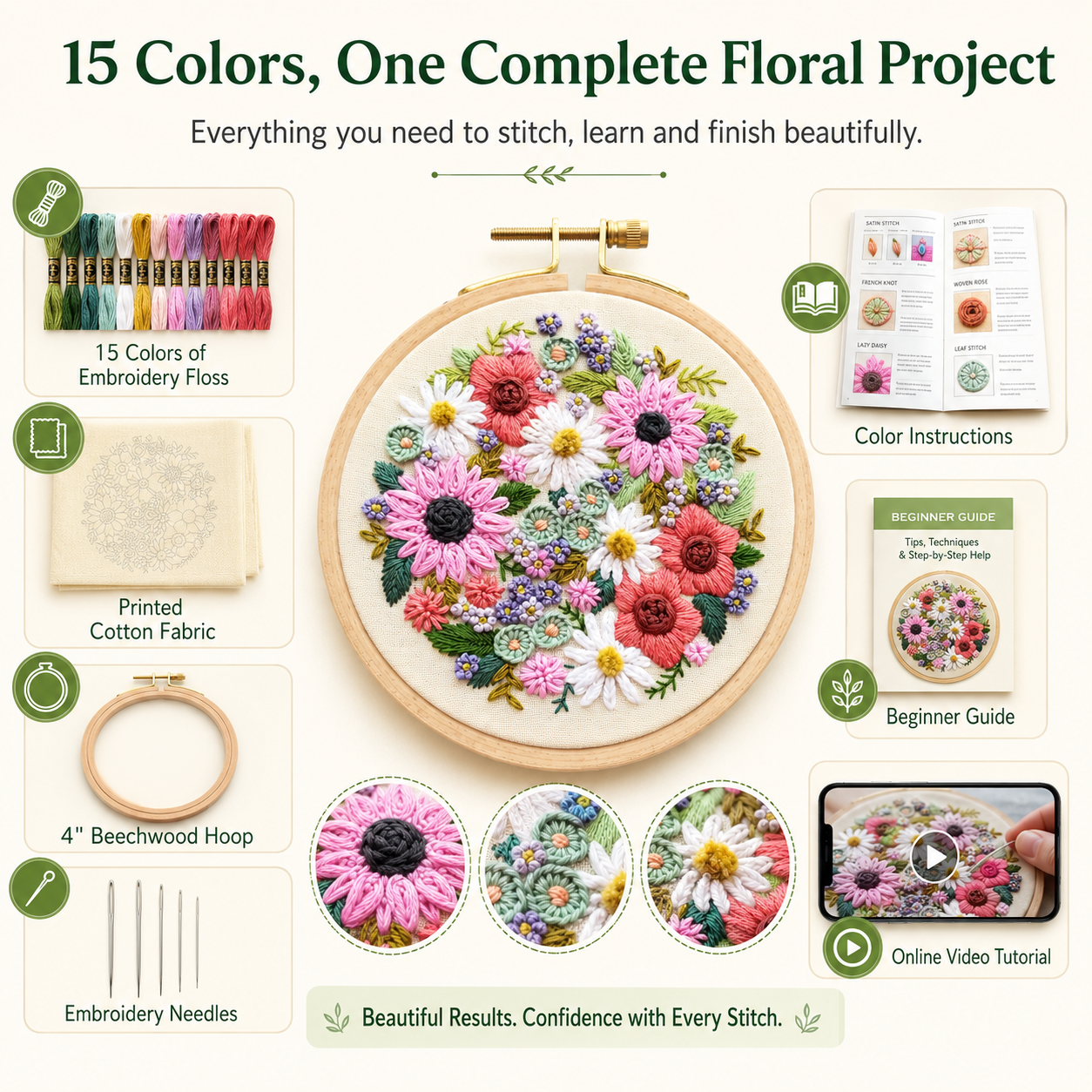 Wildflower Sampler Embroidery Kit