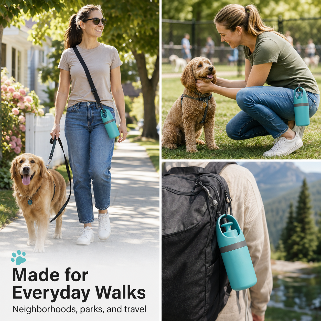 Portable No-Touch Dog Poop Scooper with Bag Dispenser & Waste Storage