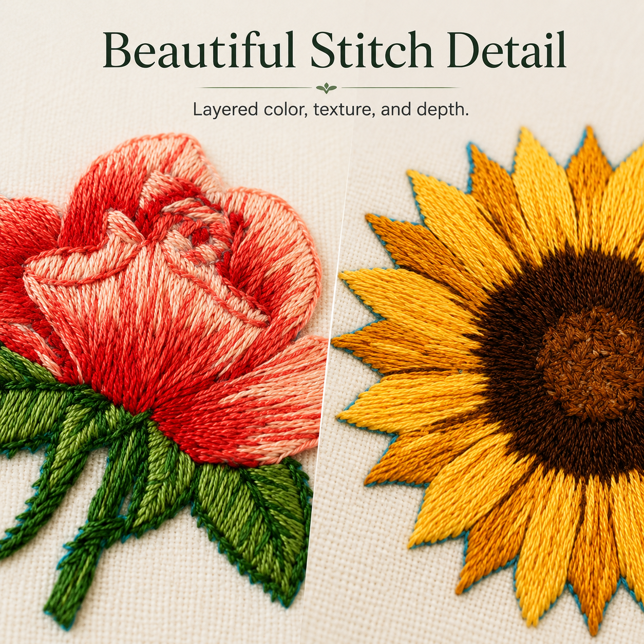 Flower Embroidery Kit for Adults | Stamped DIY Embroidery Hoop Kit