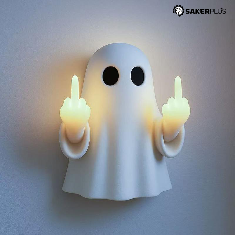 Cute Ghost Night Light with Middle Finger Gesture