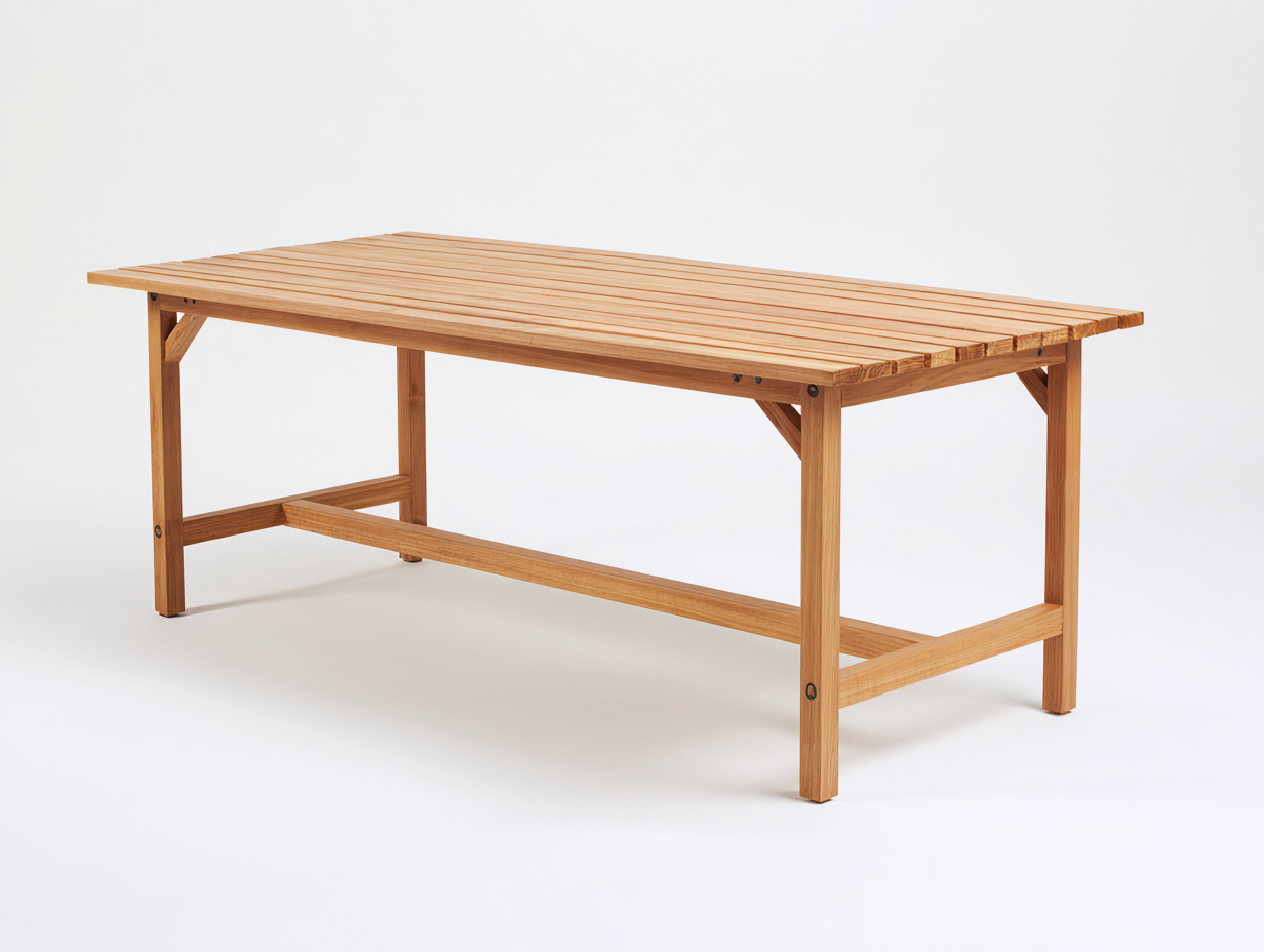 Gartentisch - Holz - 206x88x74 cm - Natur - moderner Outdoor-Stil-Lilofahome