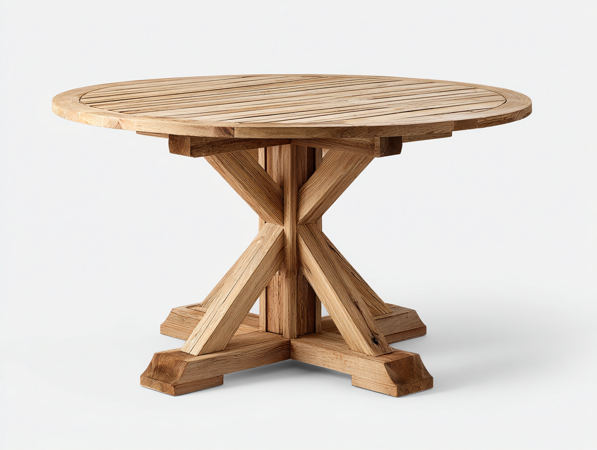 Gartentisch - Holz - 128x128x76 cm - Natur - rustikaler Gartenstil-Lilofahome