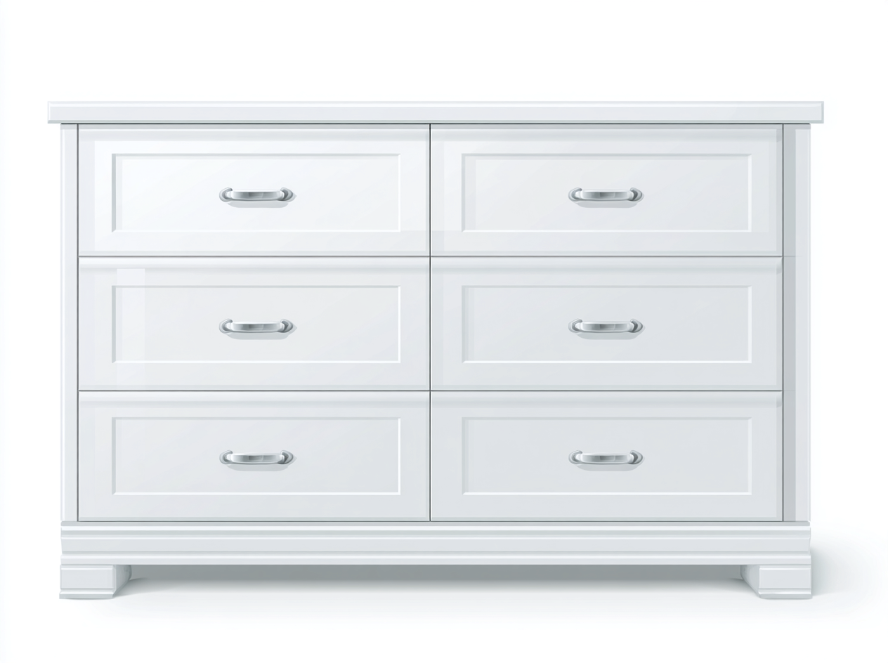 Kommode mit Schubladen - Holzwerkstoff-Metall - 140 x 45 x 85 cm - Weiß-Silber - Klassisch-Lilofahome