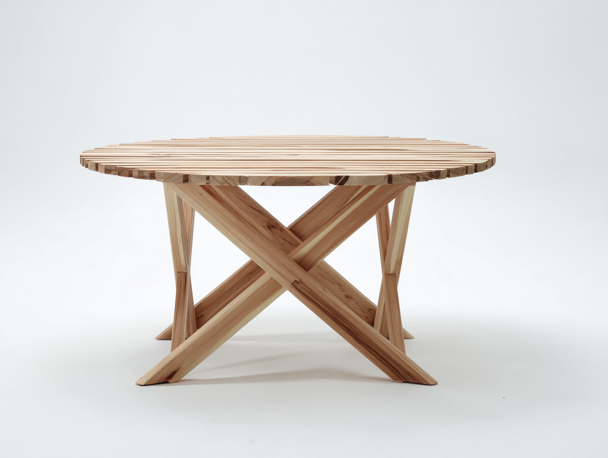 Gartentisch - Holz - 132x132x76 cm - Hellbraun - rustikaler Gartenstil-Lilofahome
