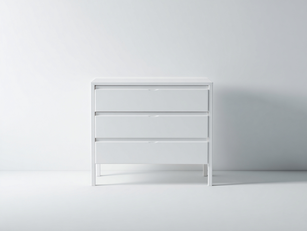 Kommode mit Schubladen - Holzwerkstoff - 90 x 42 x 78 cm - Weiß - Skandinavisch-Lilofahome