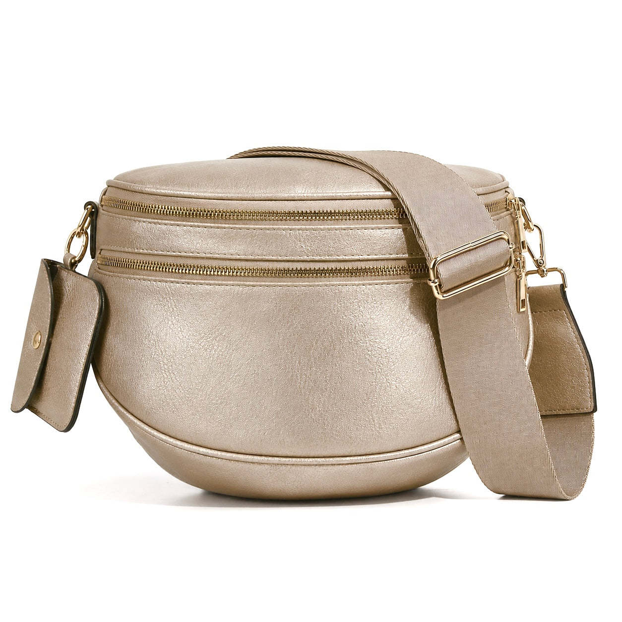 Cartshaven Vegan Leather Crossbody Bum Bag for Women with Mini Pouch