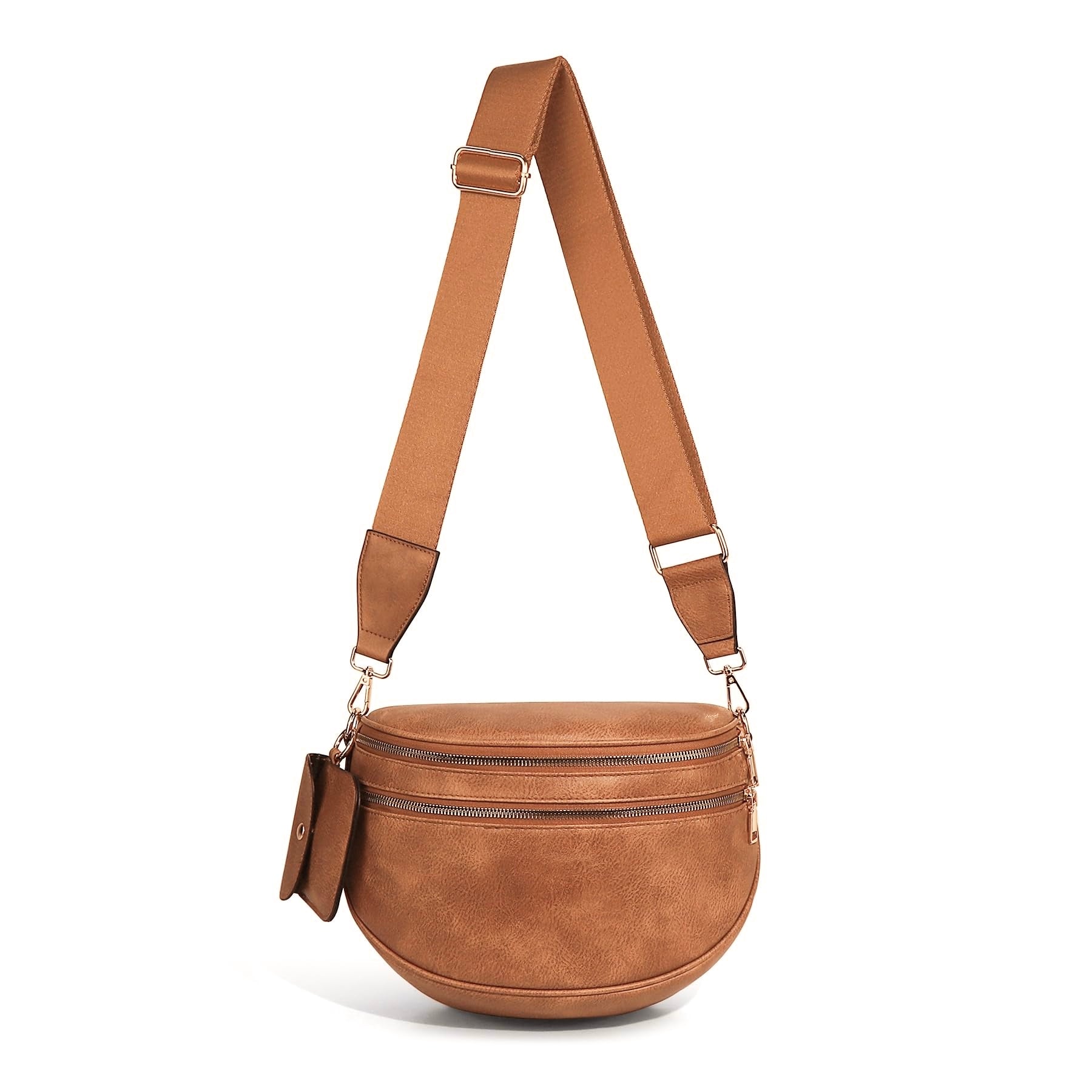 Cartshaven Vegan Leather Crossbody Bum Bag for Women with Mini Pouch