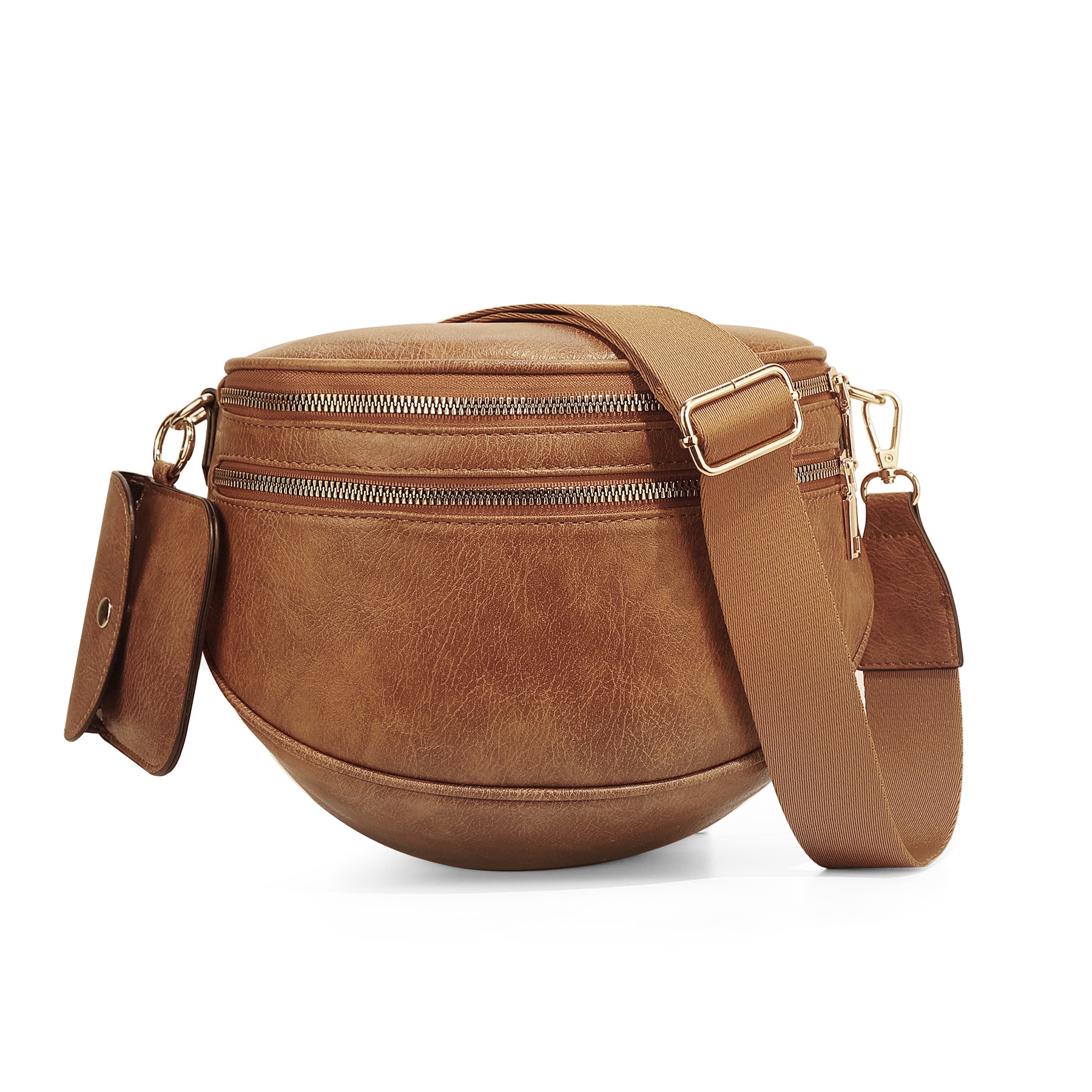 Cartshaven Vegan Leather Crossbody Bum Bag for Women with Mini Pouch