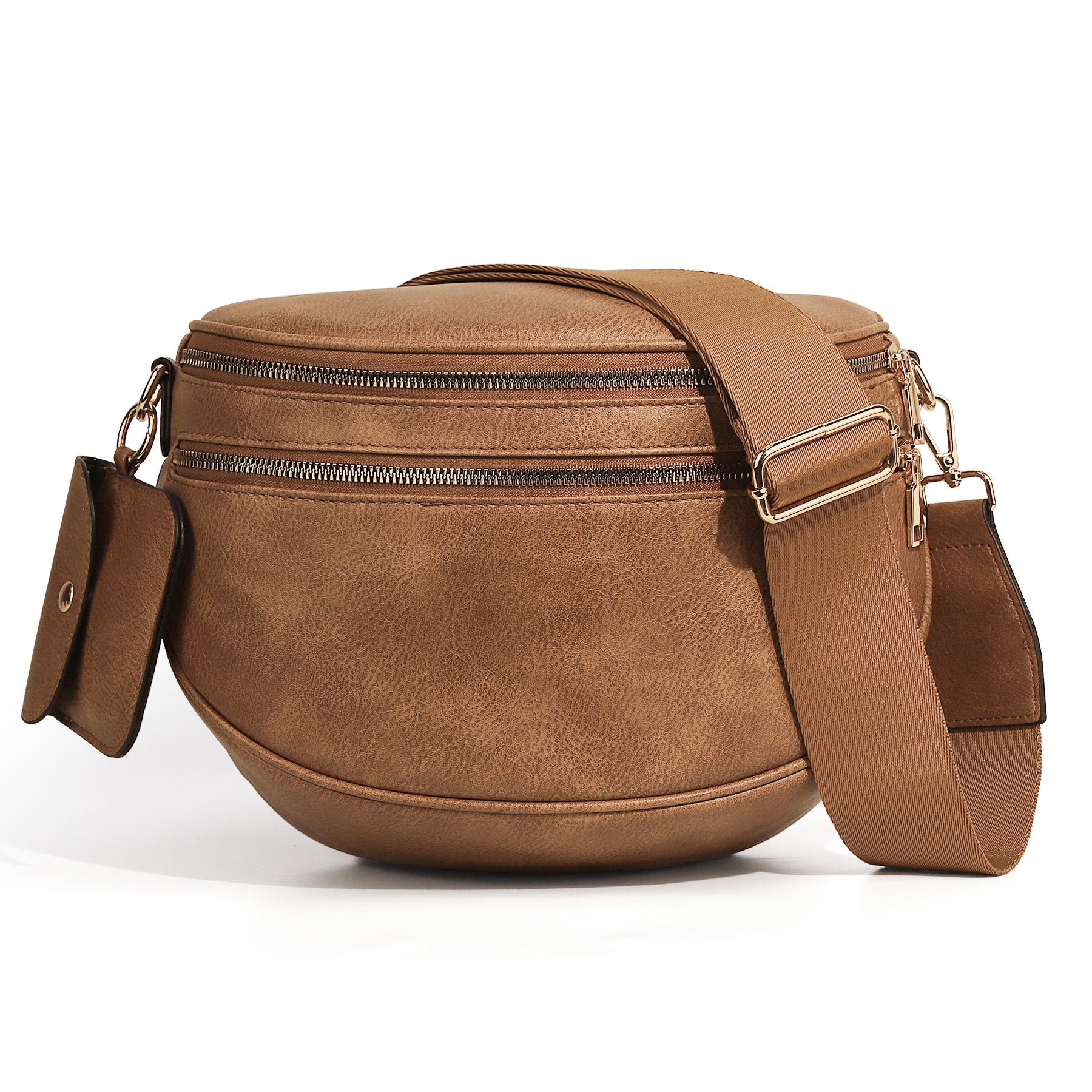 Cartshaven Vegan Leather Crossbody Bum Bag for Women with Mini Pouch