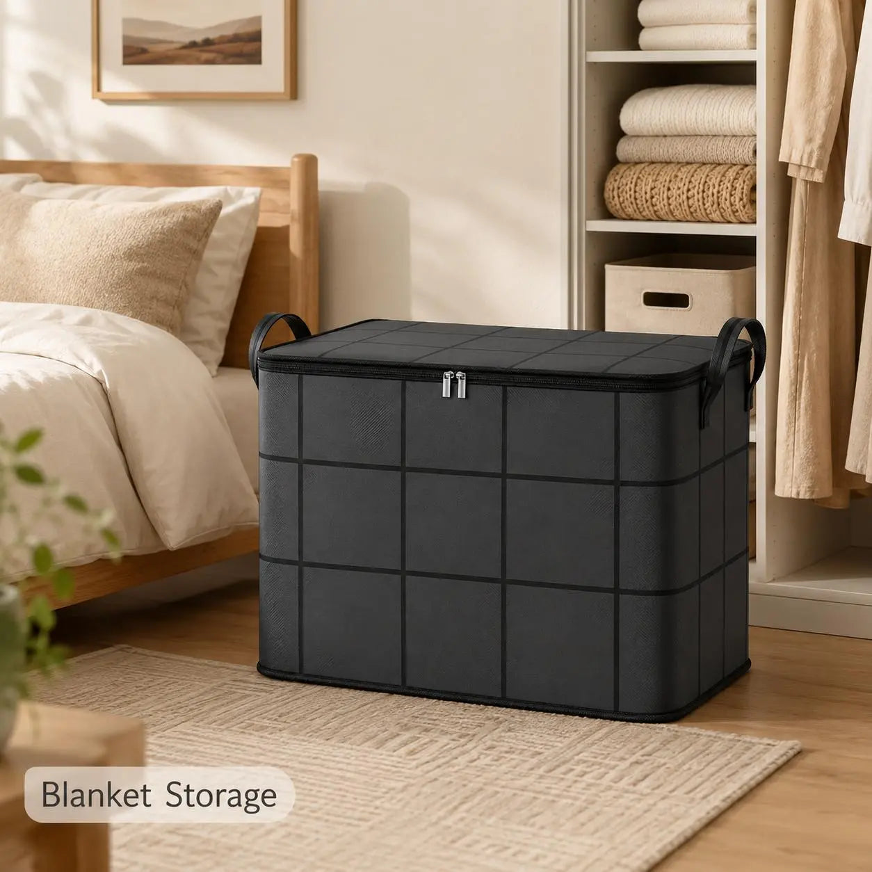 📦✨ Large Capacity Storage Bin Zippered Clothes Organizer Moving Bag 🏠🧺