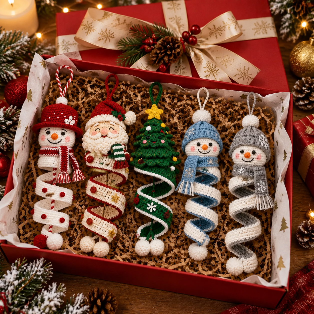🎄 Early Christmas 49% OFF ✨ Crochet Spiral Snowman Ornament Pattern DIY Kit