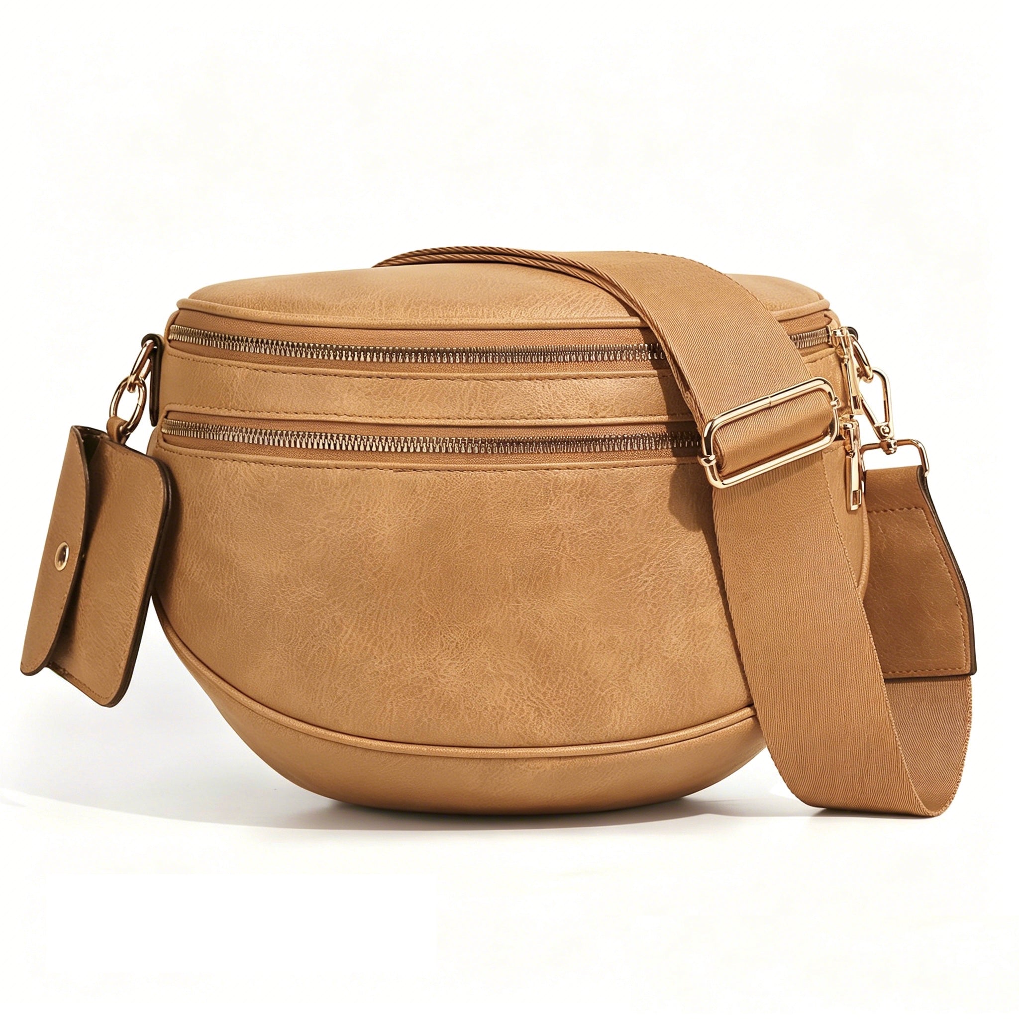 Cartshaven Vegan Leather Crossbody Bum Bag for Women with Mini Pouch
