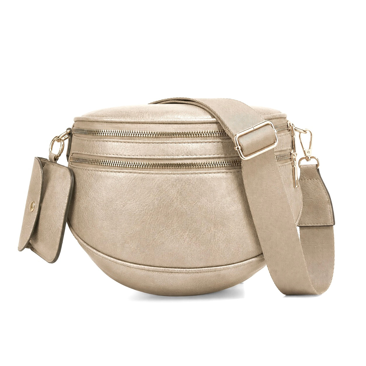 Cartshaven Vegan Leather Crossbody Bum Bag for Women with Mini Pouch
