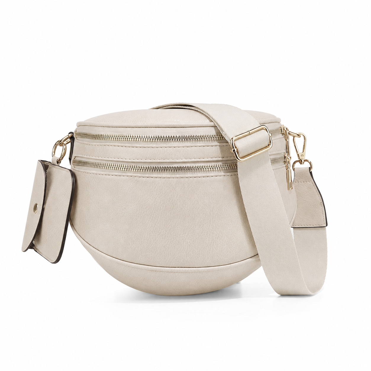 Cartshaven Vegan Leather Crossbody Bum Bag for Women with Mini Pouch
