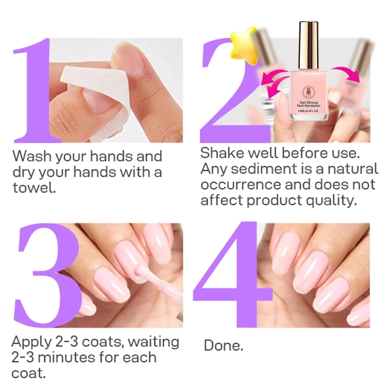📢📢Buy One Get One Free!! ⏰💖✨Natural Pink Glossy Mirror Nail Strengthener
