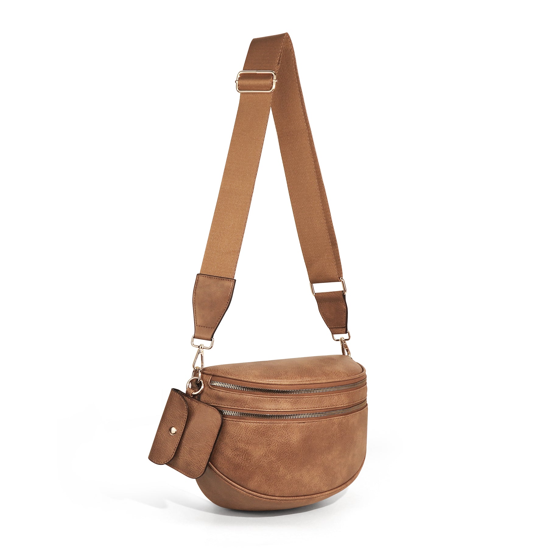 Cartshaven Vegan Leather Crossbody Bum Bag for Women with Mini Pouch