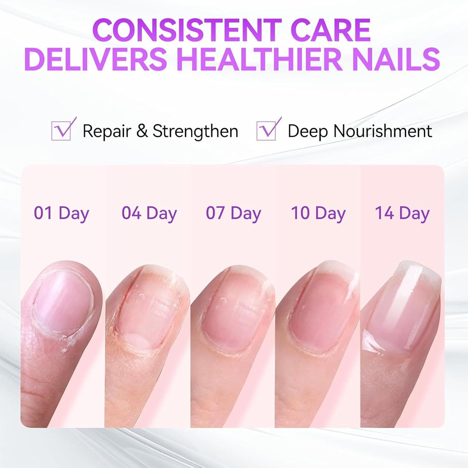 📢📢Buy One Get One Free!! ⏰💖✨Natural Pink Glossy Mirror Nail Strengthener