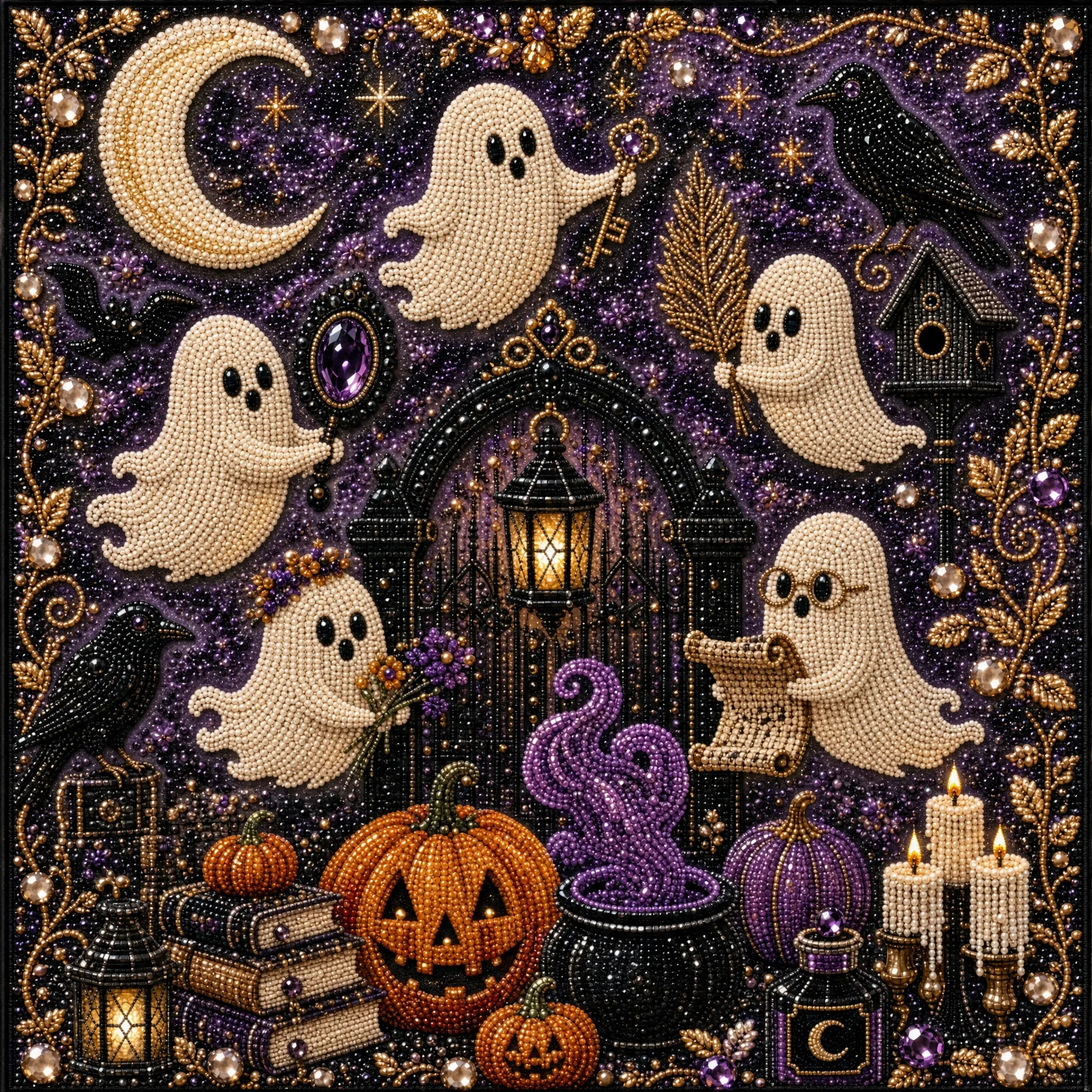 👻Framed White Ghost - Pearls Painting Kit