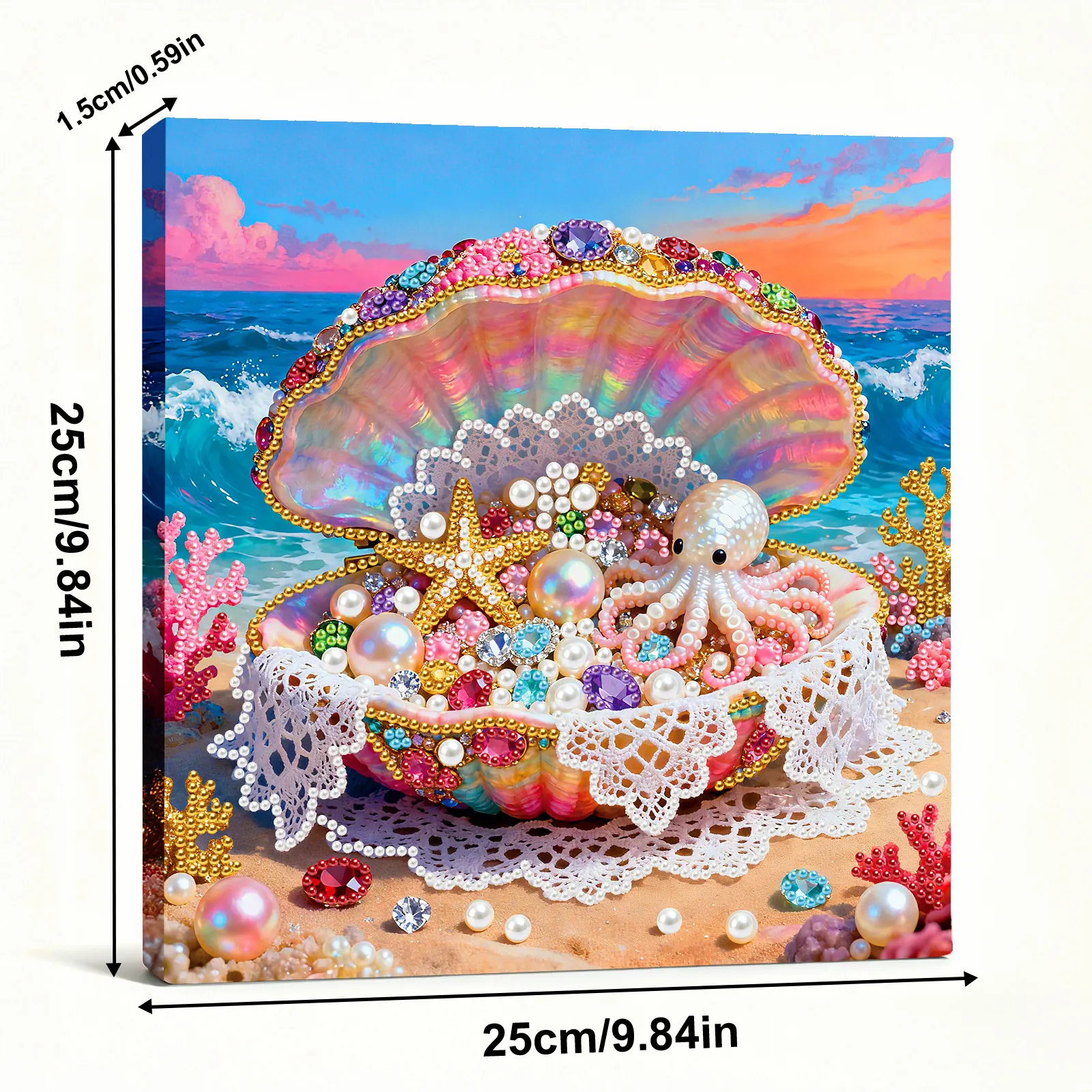 Framed Dreamy Pearl Seashell - Pearls Painting Kit for Creativity DIY