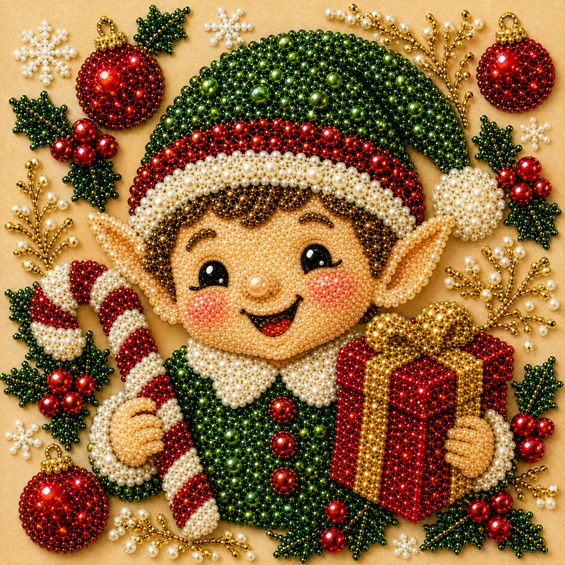 🧚Framed Christmas Elves - Pearls Painting Kit