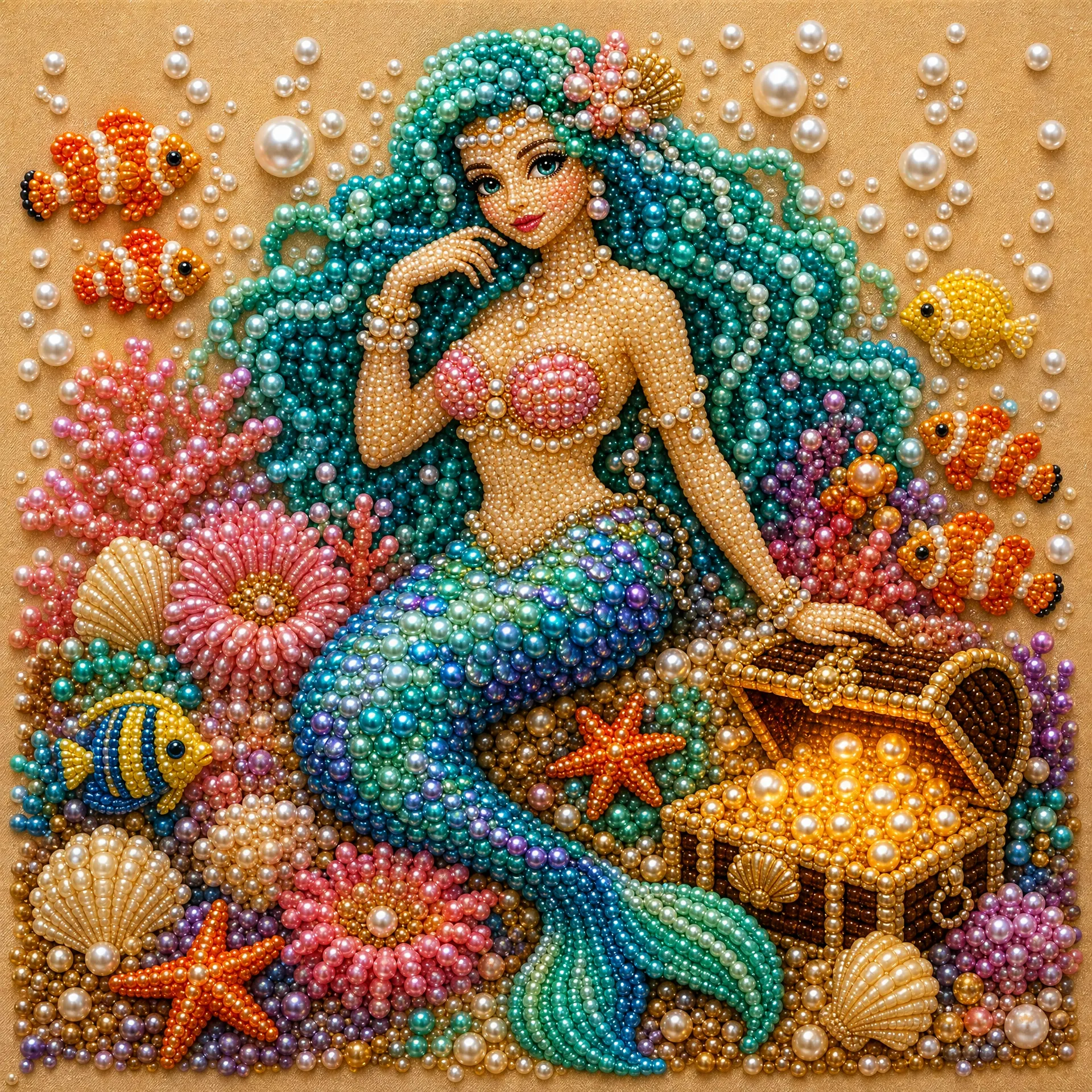 🧜Framed The Little Mermaid Pearl Painting DIY Kit