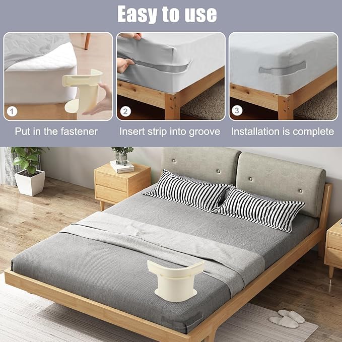 4-Pack Bed Sheet Holders – Strong Grip Mattress Straps for a Tight, Wrinkle-Free Fit