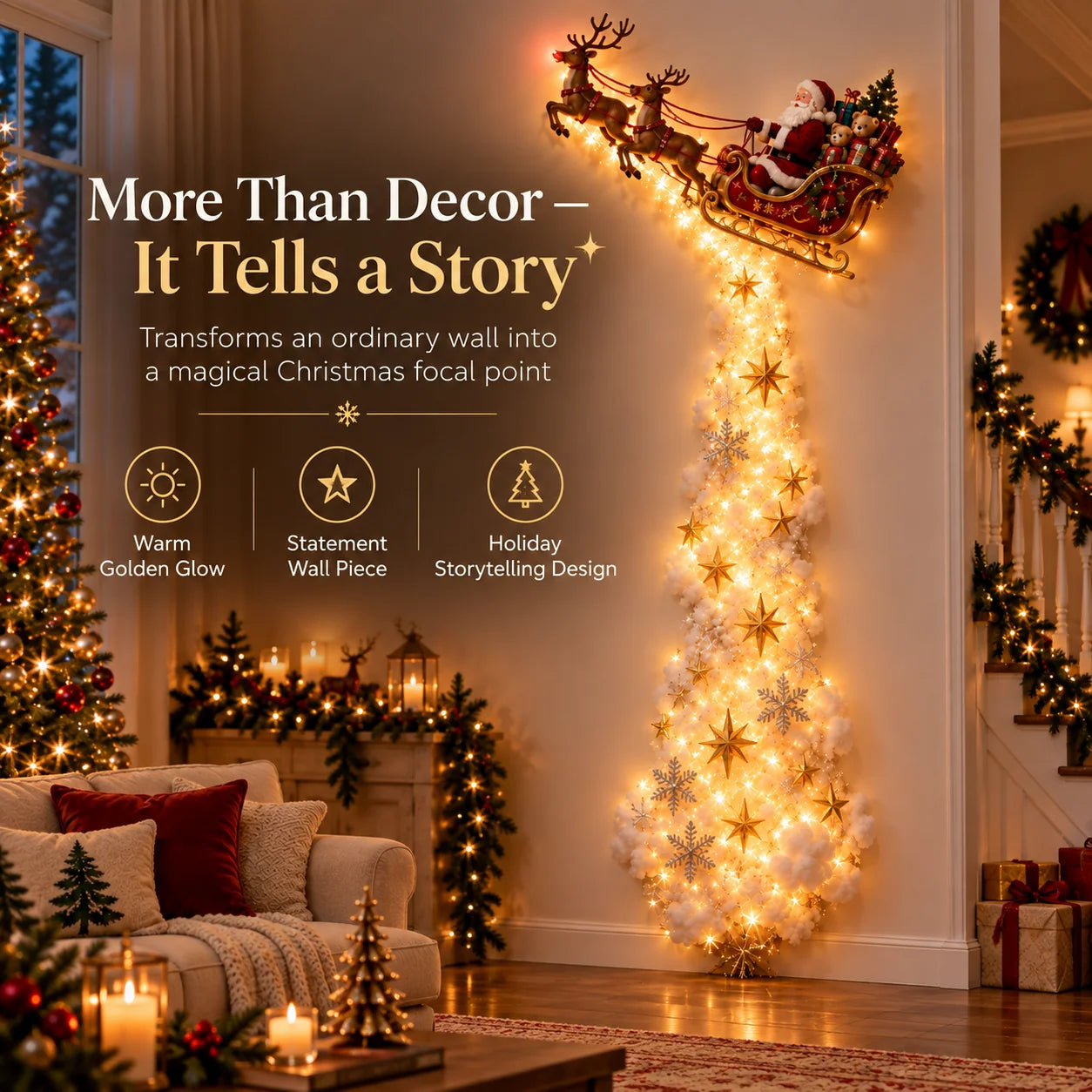 Christmas Magic Trail Wall Light glowing wall display