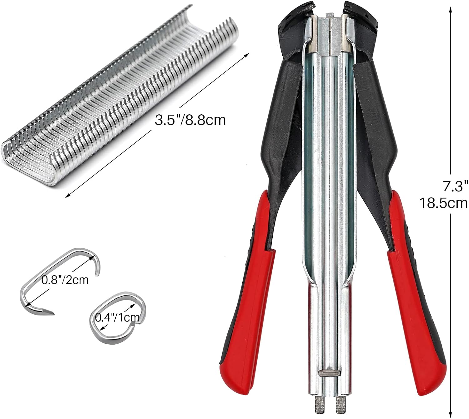 🔧 Hog Ring Pliers with 2500 C-Clips – Wire Cage & Fencing Fastening Tool for Poultry, Pet Pens & Repairs