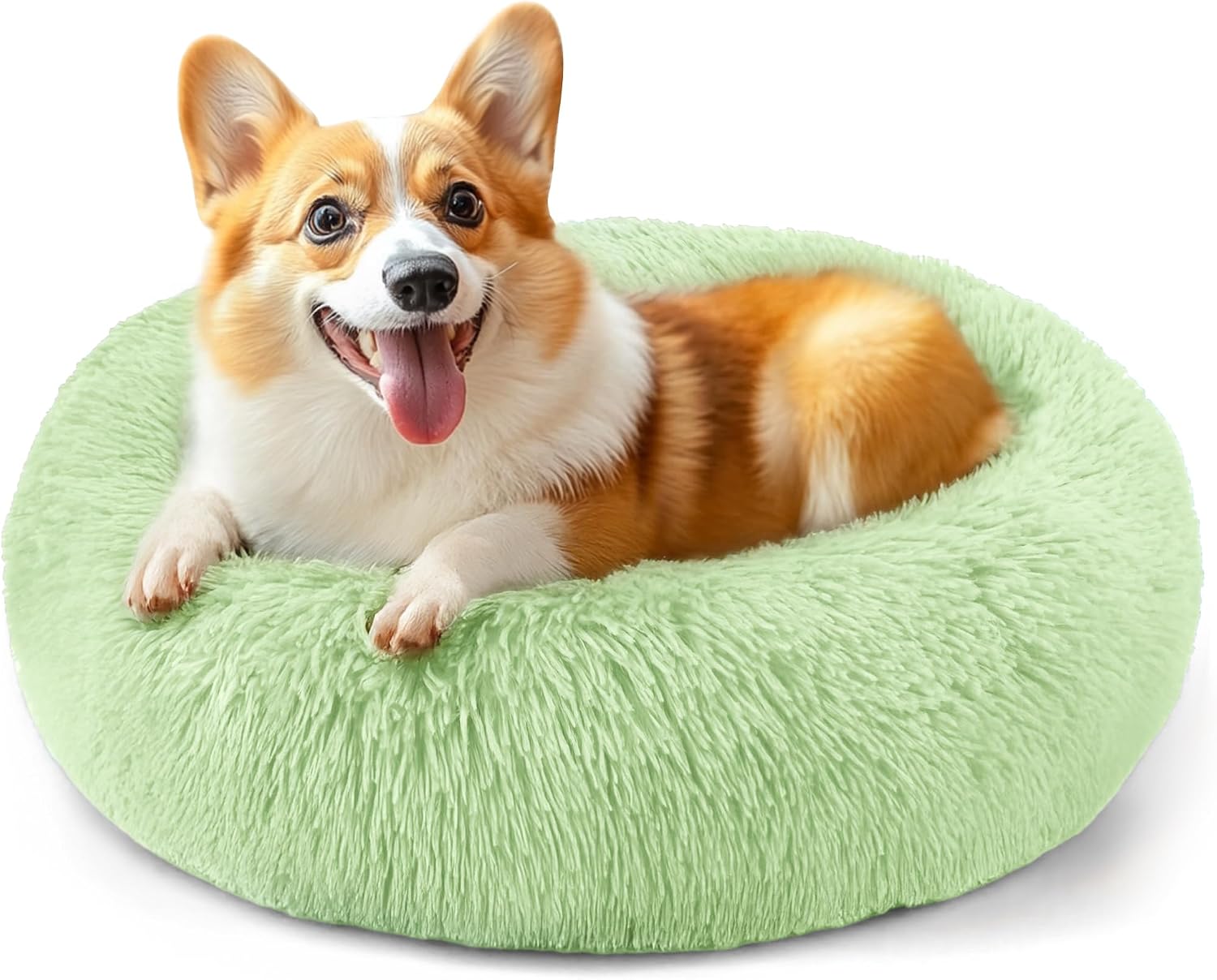 CARTSHAVEN Dog & Cat Bed for Indoor Cats, 20in Calming Donut Bed (Light Grey)
