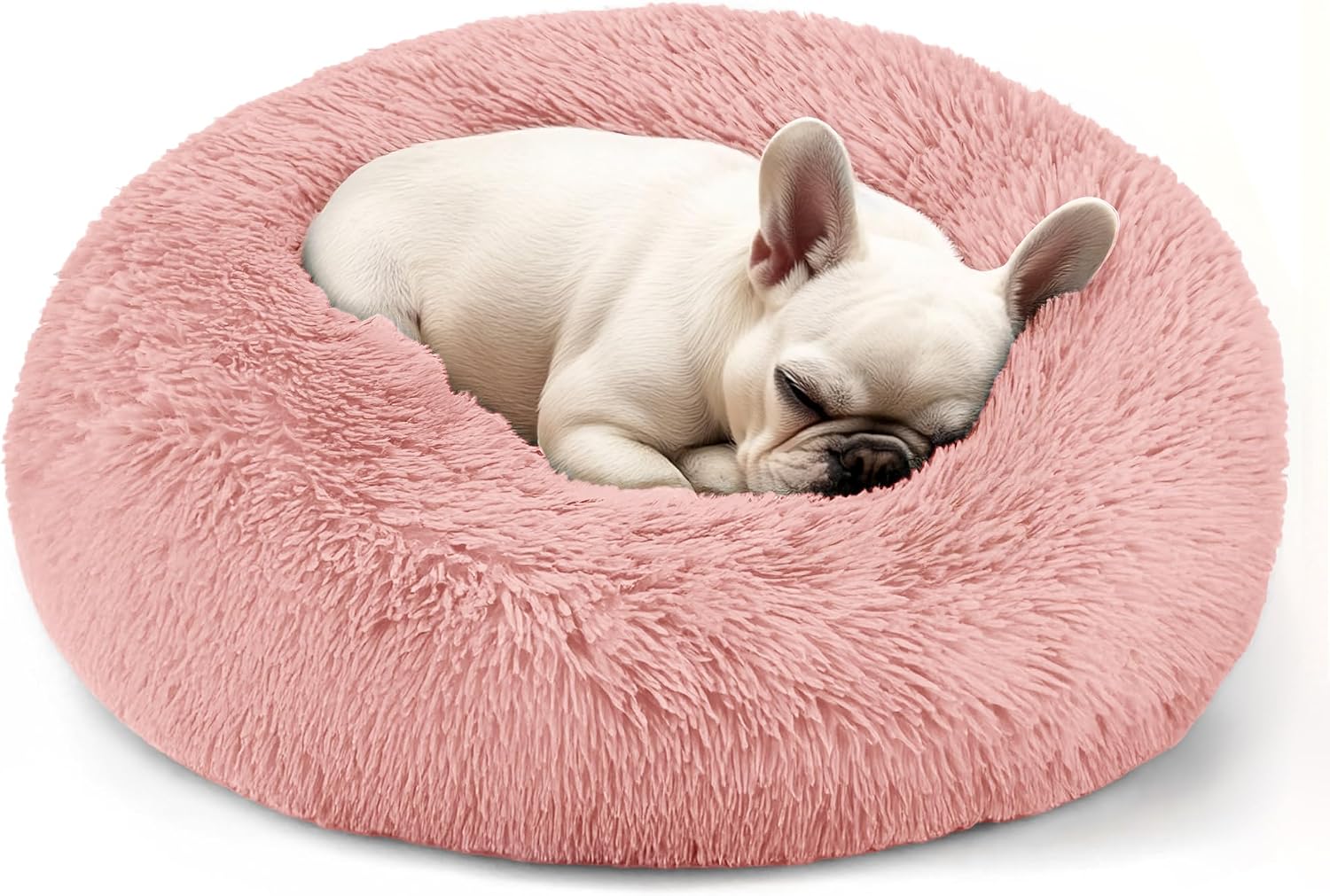 CARTSHAVEN Dog & Cat Bed for Indoor Cats, 20in Calming Donut Bed (Light Grey)