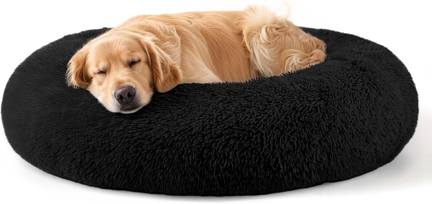 CARTSHAVEN Dog & Cat Bed for Indoor Cats, 20in Calming Donut Bed (Light Grey)
