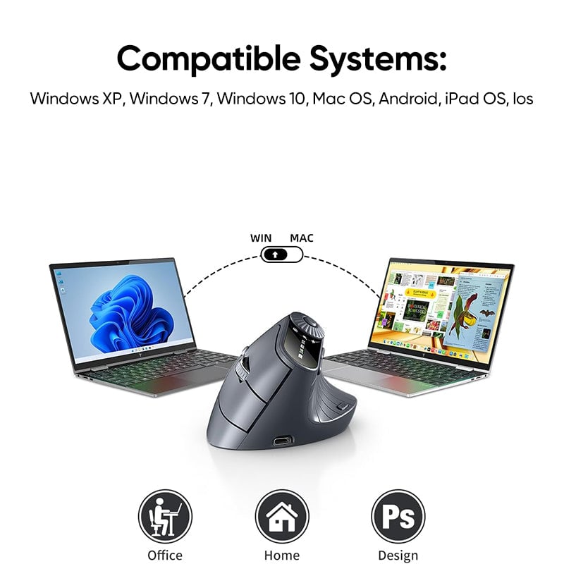 🖱️ Ergonomic 3-Mode Wireless Mouse