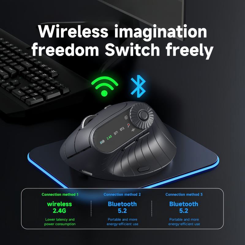 🖱️ Ergonomic 3-Mode Wireless Mouse