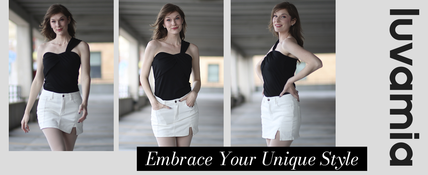 white jean shorts for women casual outfits for women high waisted denim skirt