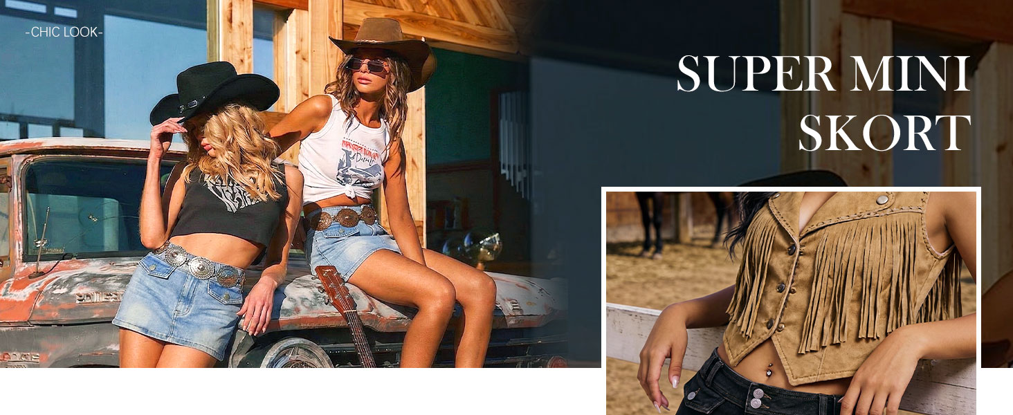 Mini Low Waist Jean Skirts