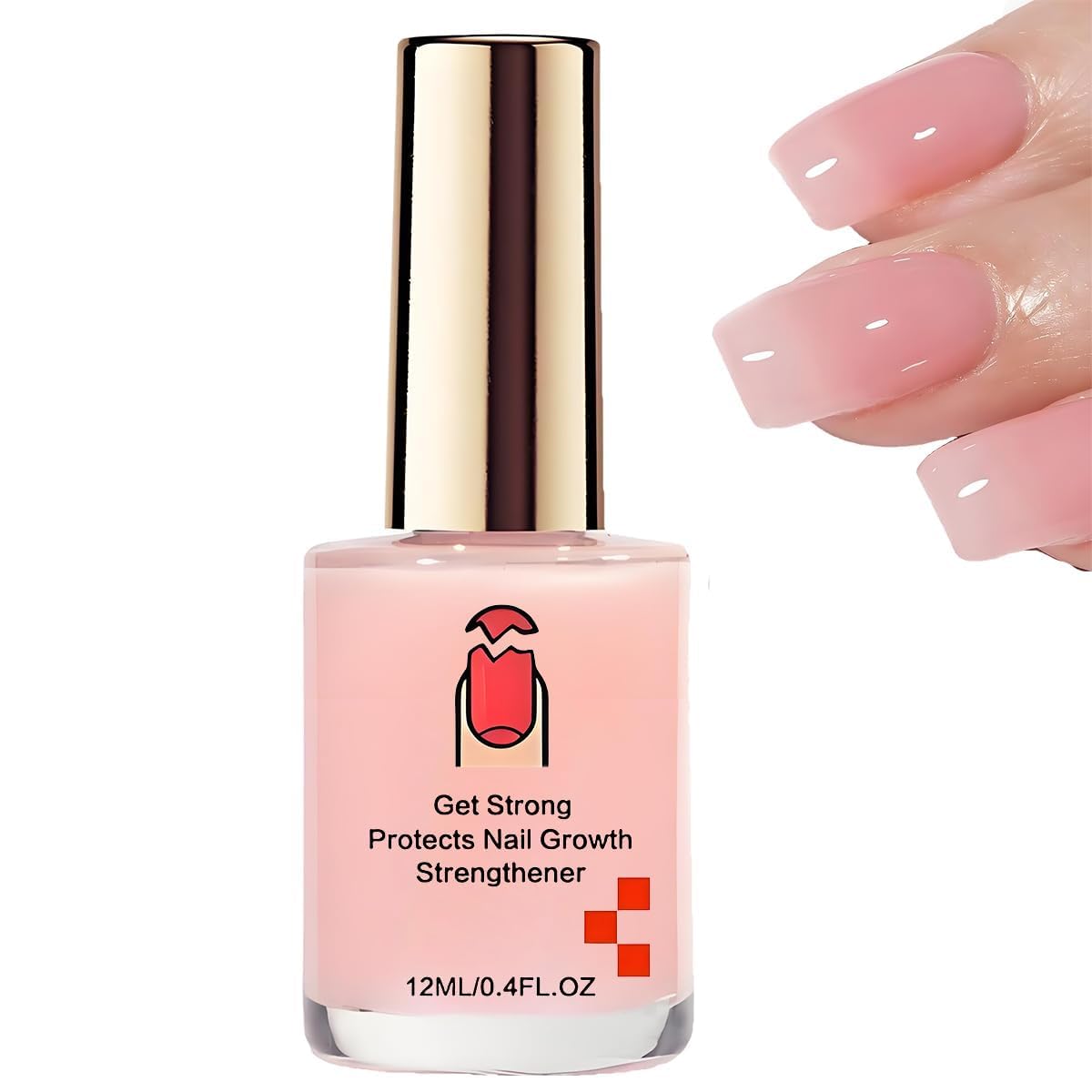 📢📢Buy One Get One Free!! ⏰💖✨Natural Pink Glossy Mirror Nail Strengthener