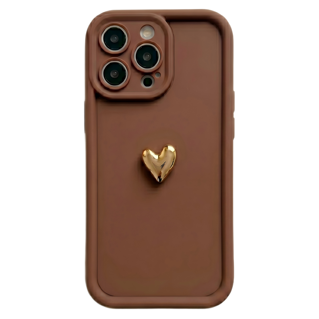 Luxury 3D Gold Heart Personalized Name Signature Series Phone Case