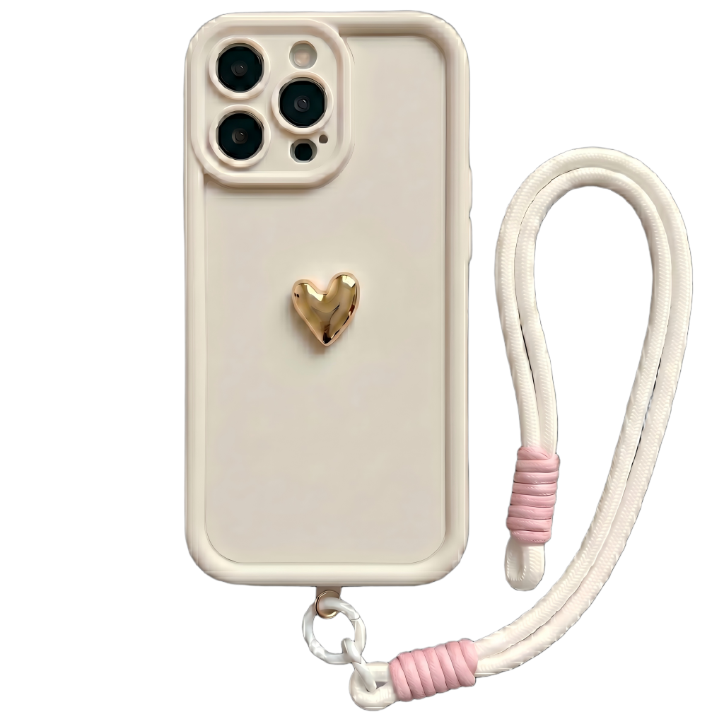Luxury 3D Gold Heart Personalized Name Signature Series Phone Case