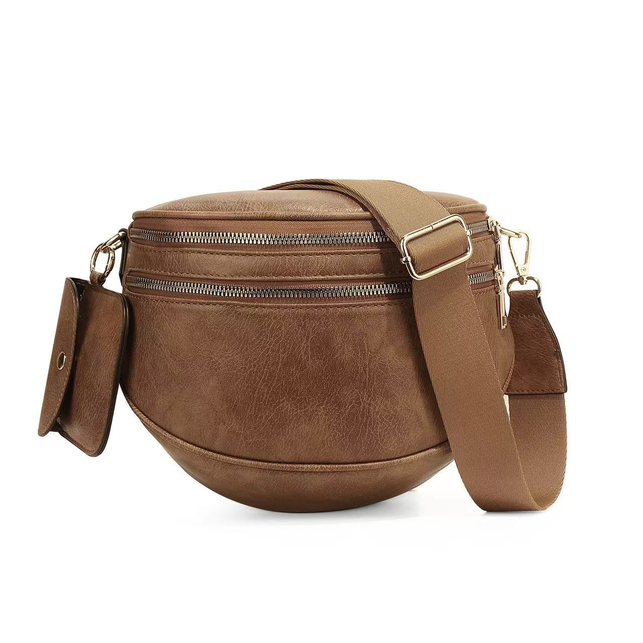 Cartshaven Vegan Leather Crossbody Bum Bag for Women with Mini Pouch