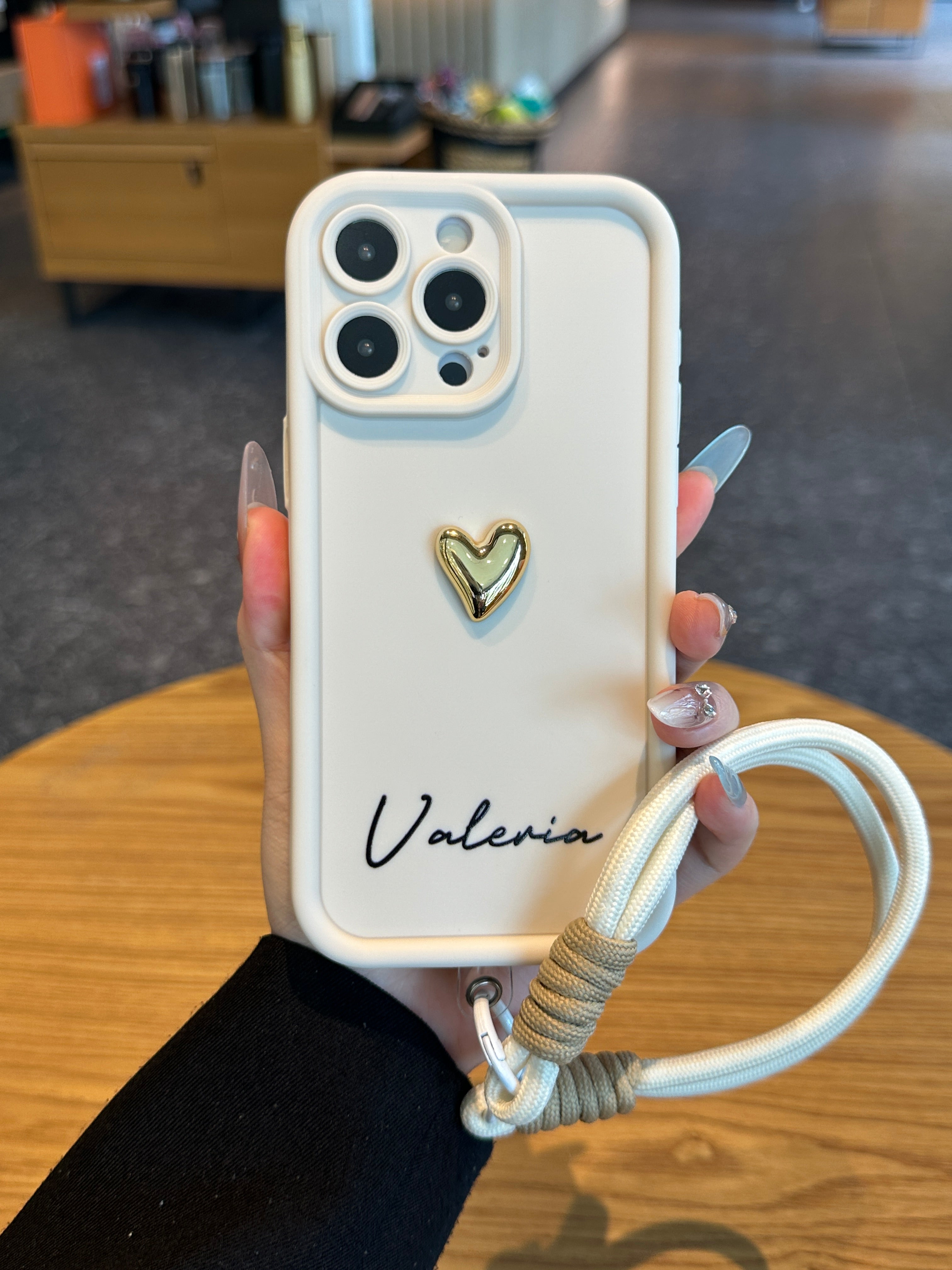 Luxury 3D Gold Heart Personalized Name Signature Series Phone Case