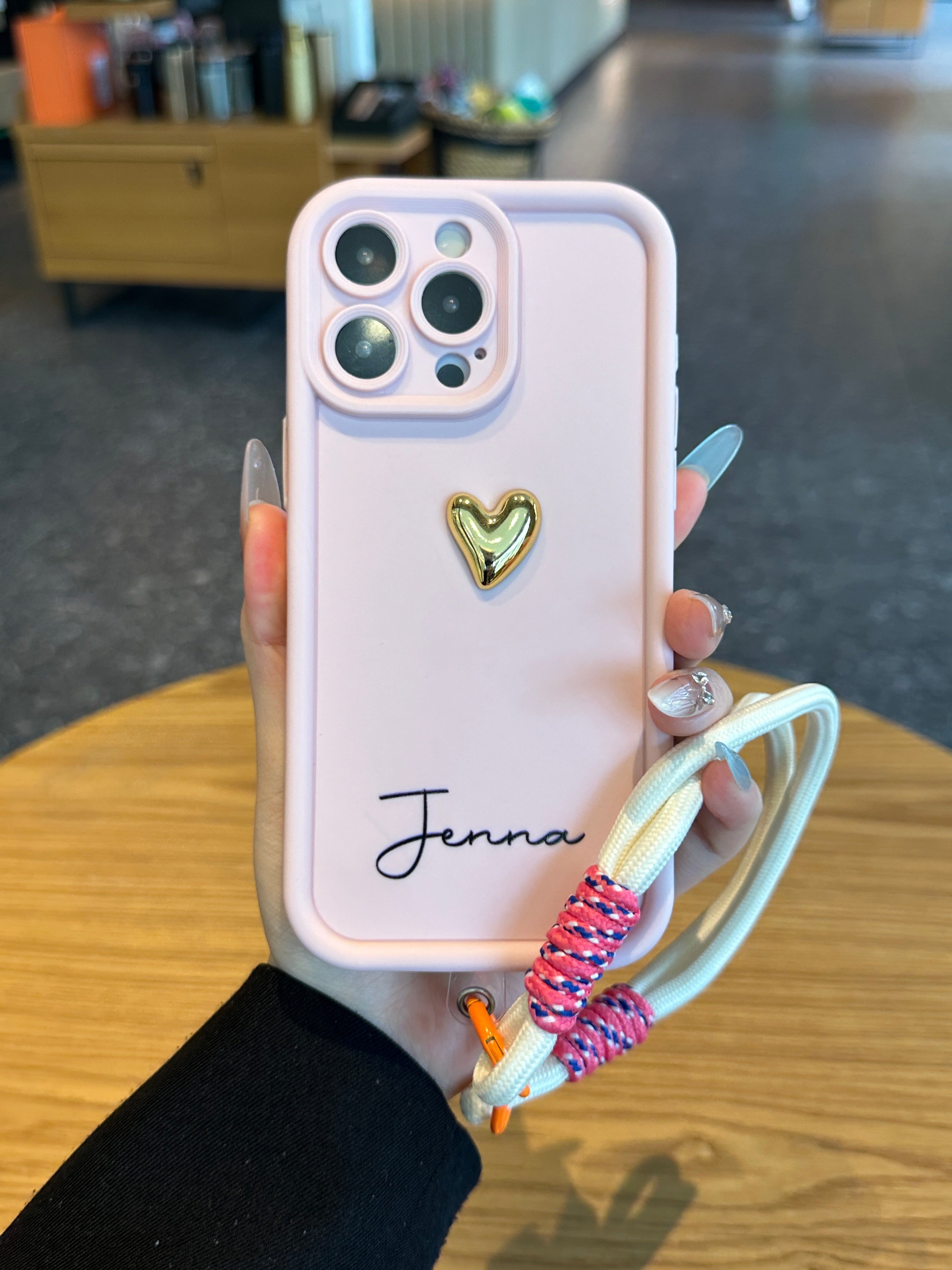 Luxury 3D Gold Heart Personalized Name Signature Series Phone Case
