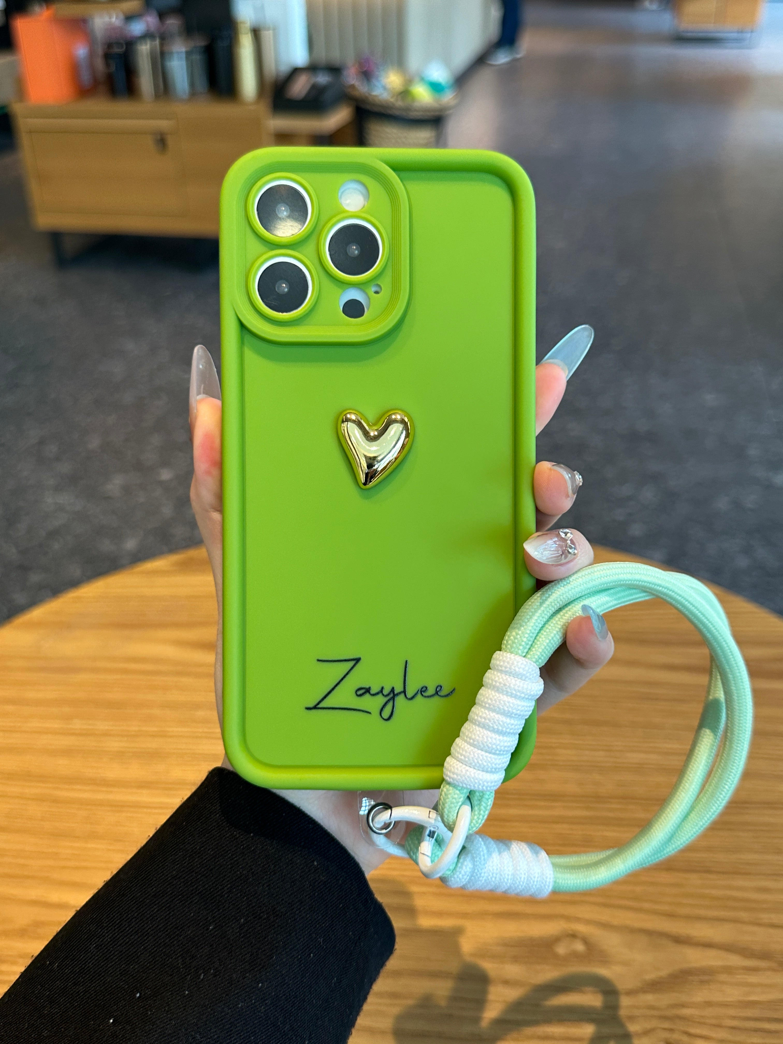 Luxury 3D Gold Heart Personalized Name Signature Series Phone Case