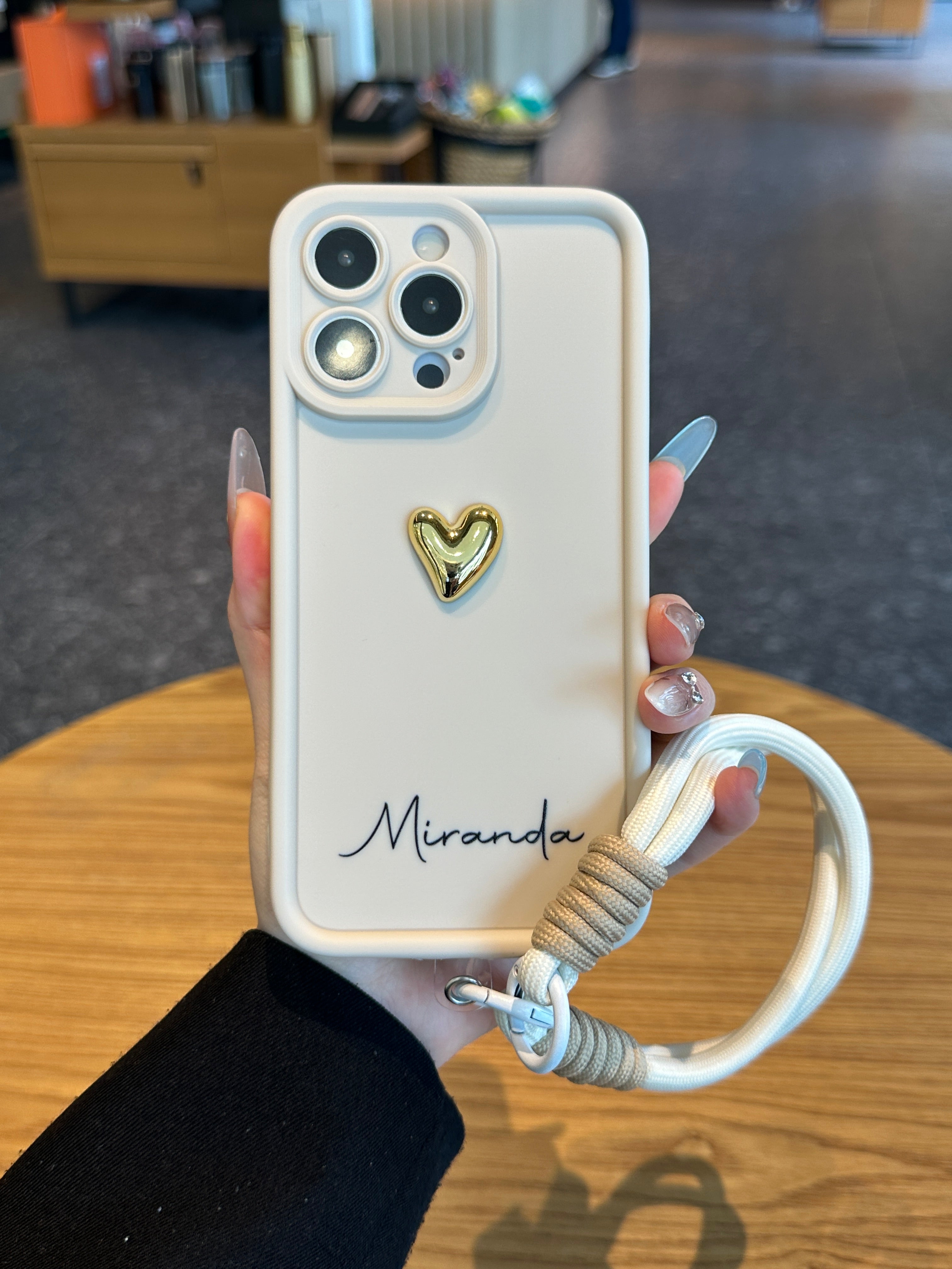 Luxury 3D Gold Heart Personalized Name Signature Series Phone Case