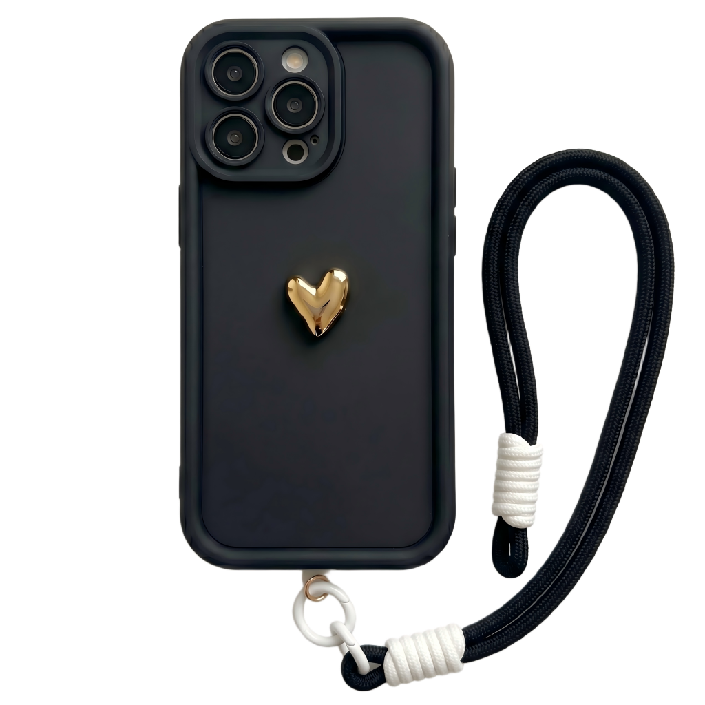 Luxury 3D Gold Heart Personalized Name Signature Series Phone Case